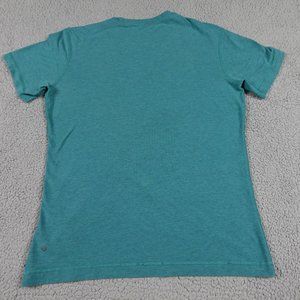 LULULEMONS Short Sleeve T Shirt Mens Small Teal Green Crew Neck Stretch Running